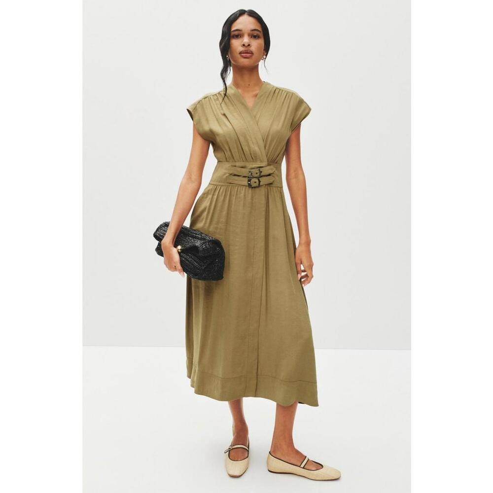 ba&sh Green Dove Dress Size S with Discoloration